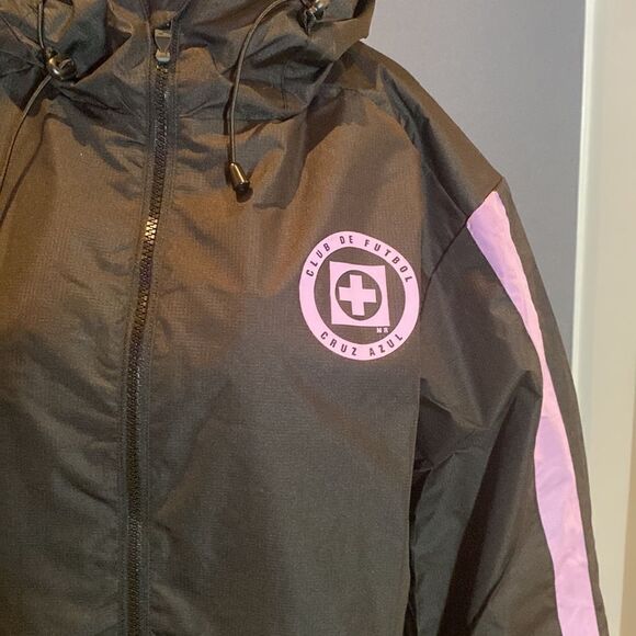 Joma Cruz Azul All Weather Training Jacket Full Zip Hooded Size M Black NWT - Picture 2 of 11